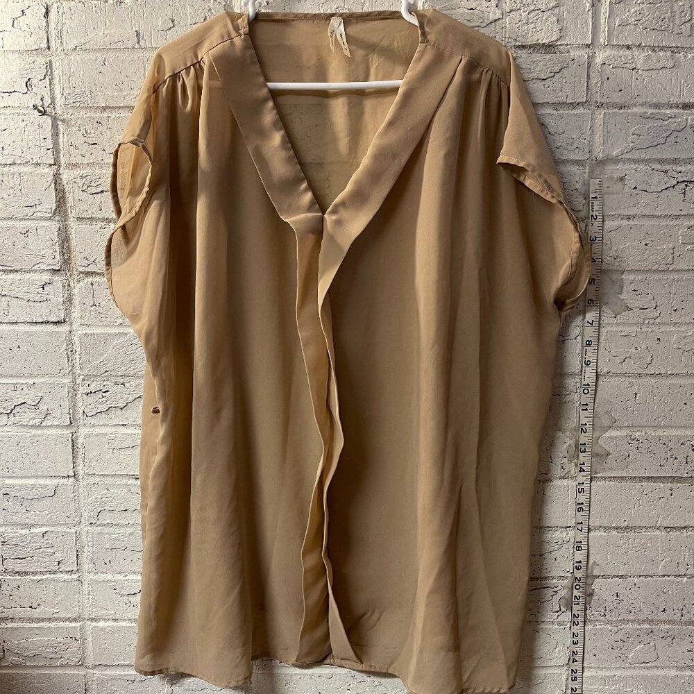 Glam Dollz Plus Size 2X Neutral Flowing Blouse – Made in India